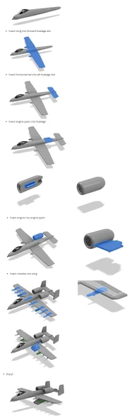 A10 Warthog Uçak Maket Kiti  Kurulabilir Jet Uçağı Oyuncak Seti  Koleksiyon ve Hobi Model - 3