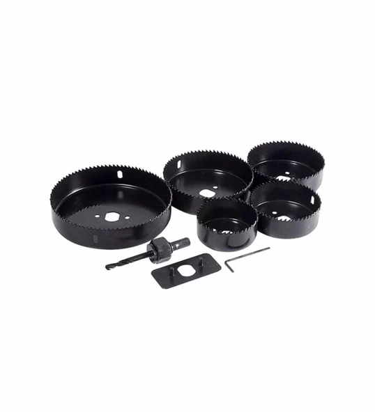 8 Parça Panç Seti Ağaç Kesme Testere Matkap Ucu Takımı Alçıpan Tavan Kesme - 4