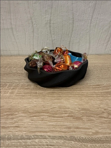 Bayram Şekerliği  Çikolatalık - Modern Dekoratif Sunum Kabı  Çerezlik ve Lokumluk Kase - 3
