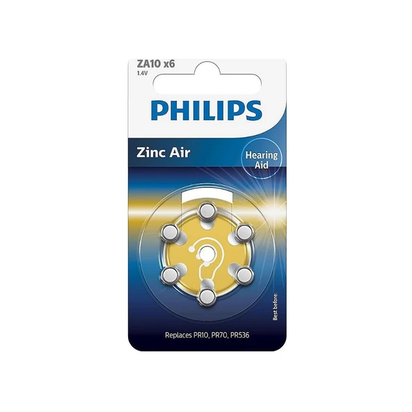 Philips ZA10 x6 PR70 İşitme Cihazı 1.4V Pil 6lı Paket 10 Numara - 1