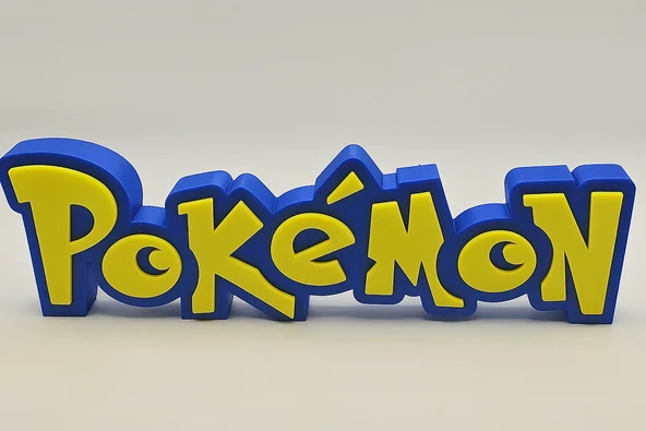 Pokemon Logo Standı Masaüstü Süs Çocuk Odası Dekoru Oyuncu Figürü Hediyelik Aksesuar