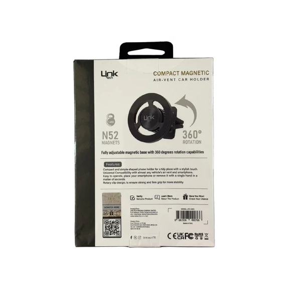 Linktech H872 Premium Magsafe Uyumlu Mıknatıslı Araç İçi Telefon Tutucu - 3