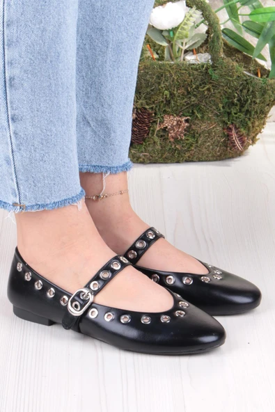 Fort 027-822 Fls Pul Detaylı Bant Toka Detaylı Kadın Babet - Resim 3