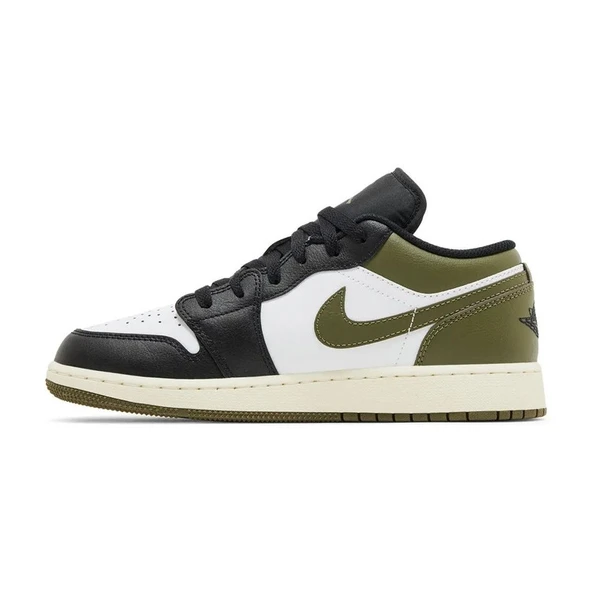 Air Jordan 1 Low Black Toe Medium Olive - Resim 2