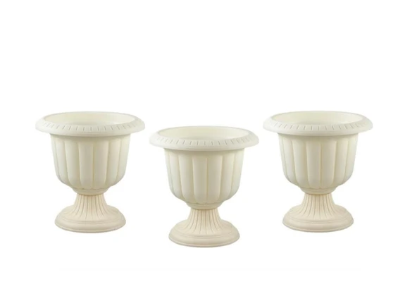 Omnipazar SO-N001 Nergiz Dekoratif Saksı 9,8 lt Kirli Beyaz 3 Adet ürün görseli