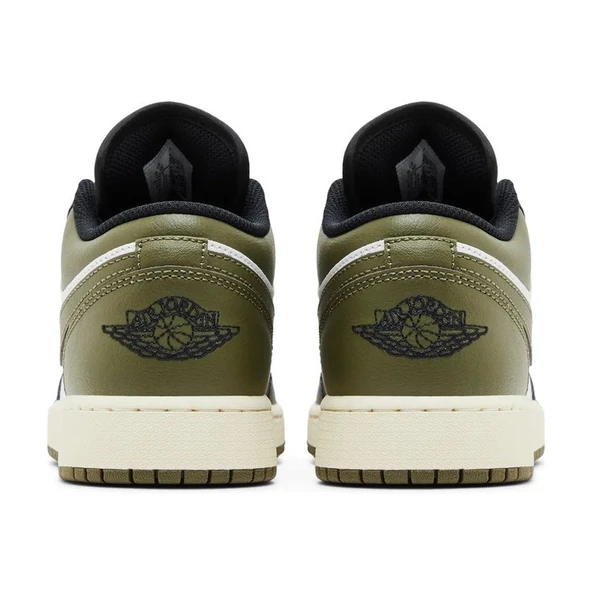 Air Jordan 1 Low Black Toe Medium Olive - Resim 4