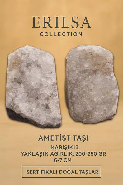 Sertifikalı Ametist Taşı Kütlesi 200-250 Gr – Doğal Ham Kristal Şifa Taşı Stresi Azalt Huzur Ver ürün görseli