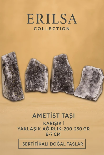 Sertifikalı Ametist Taşı Kütlesi 200-250 Gr – Doğal Ham Kristal Şifa Taşı Stresi Azalt Huzur Ver ürün görseli