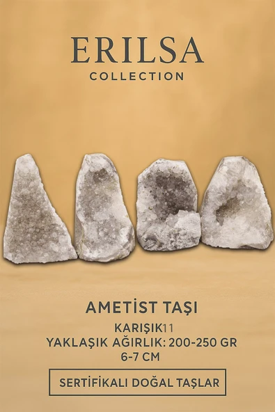 Sertifikalı Ametist Taşı Kütlesi 200-250 Gr – Doğal Ham Kristal Şifa Taşı Stresi Azalt Huzur Ver ürün görseli