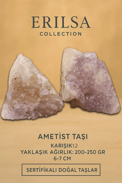 Sertifikalı Ametist Taşı Kütlesi 200-250 Gr – Doğal Ham Kristal Şifa Taşı Stresi Azalt Huzur Ver ürün görseli