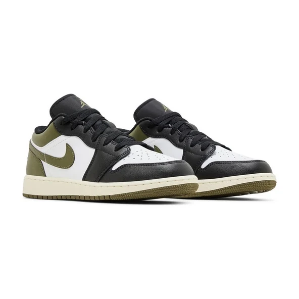 Air Jordan 1 Low Black Toe Medium Olive - Resim 3