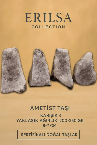 Sertifikalı Ametist Taşı Kütlesi 200-250 Gr – Doğal Ham Kristal Şifa Taşı Stresi Azalt Huzur Ver ürün görseli