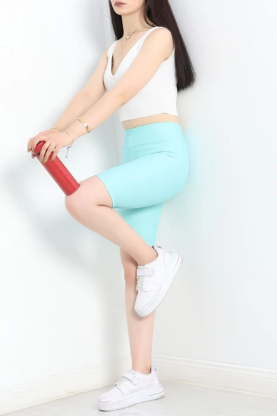 Fitilli Biker Tayt Mint - Resim 4