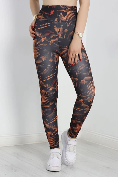 Desenli Dijital Baskı Tayt Kiremit ürün görseli