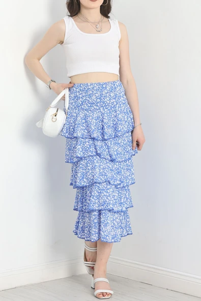 Kat Kat Uzun Etek Mavibeyaz - Resim 4