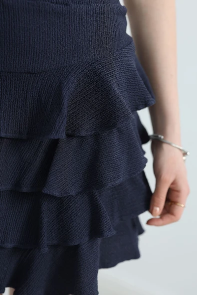 Kat Kat Bürümcük Mini Etek Lacivert - Resim 6