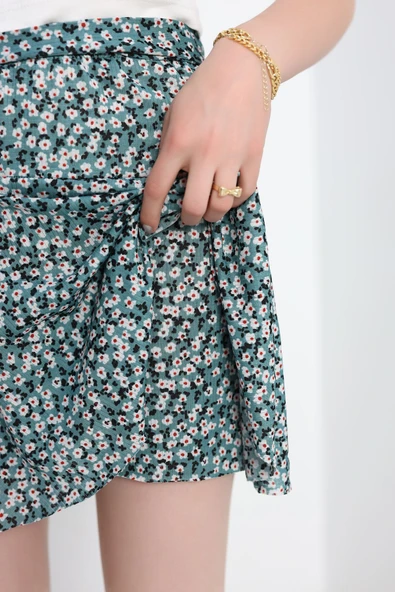 Kuşaklı Şort Etek Mintsiyah - Resim 6