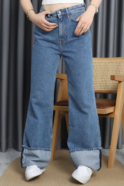 Duble Paça Kot Pantolon Mavi ürün görseli