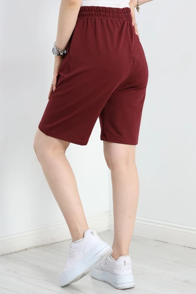Kompakt 2 İplik Uzun Şort Bordo - Resim 6