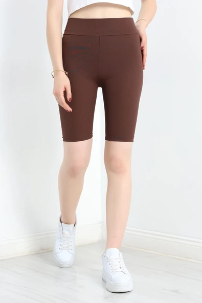 Fitilli Toparlayıcı Biker Tayt Kahve ürün görseli