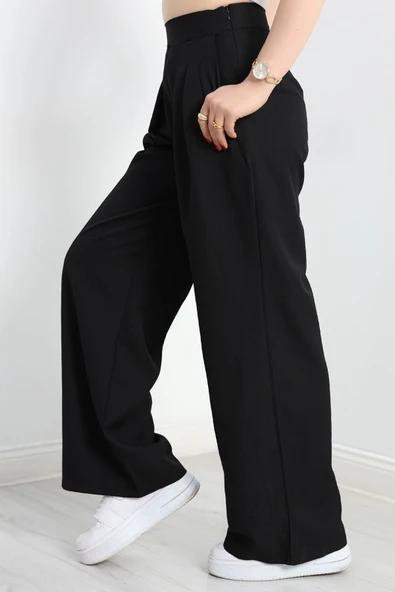 Pileli Pantolon Siyah - Resim 3