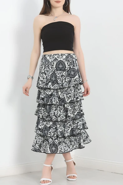 Kat Kat Uzun Etek Siyahindigo - Resim 2