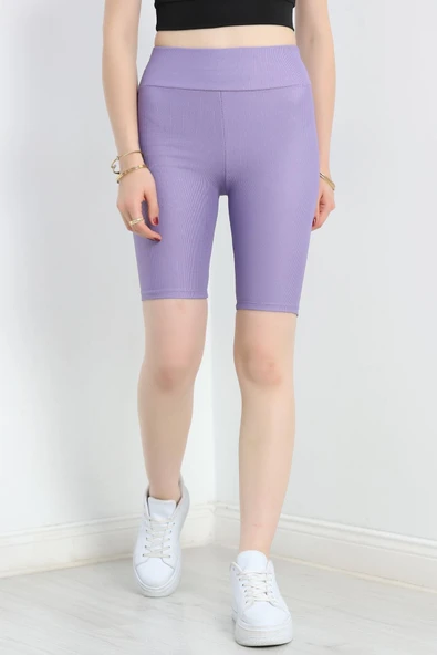 Fitilli Biker Tayt Mor ürün görseli