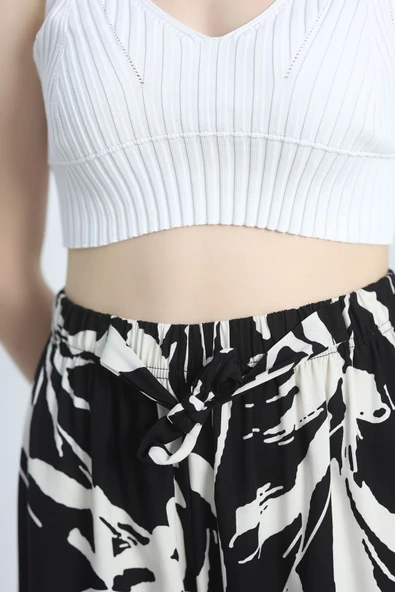 Desenli Dokuma Pantolon Siyahbeyaz3 - Resim 4