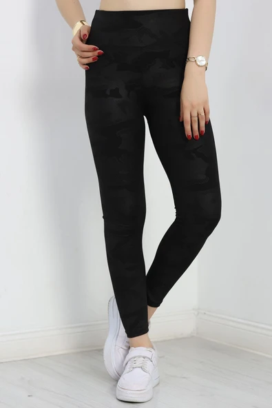 Desenli Dijital Baskı Tayt Siyah ürün görseli