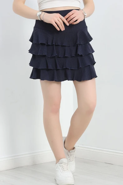 Kat Kat Bürümcük Mini Etek Lacivert - Resim 5