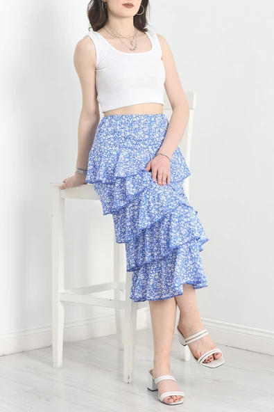 Kat Kat Uzun Etek Mavibeyaz - Resim 2