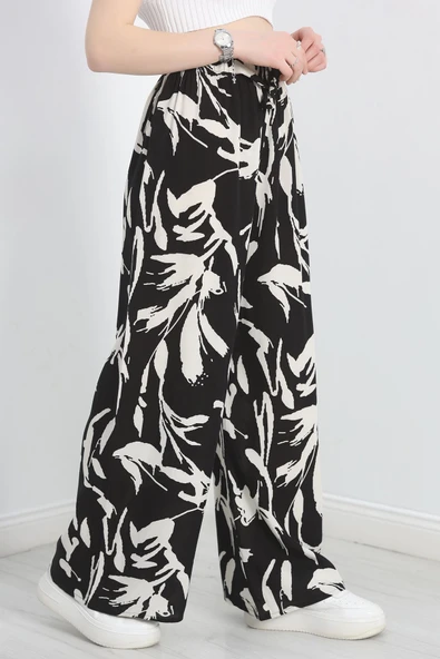 Desenli Dokuma Pantolon Siyahbeyaz3 - Resim 3