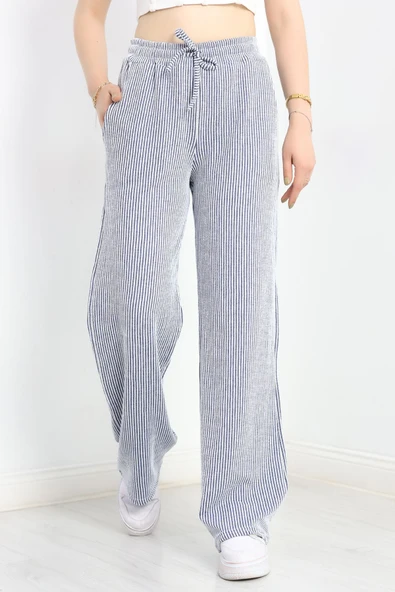 Su Yolu Lastikli Pantolon Lacivert ürün görseli