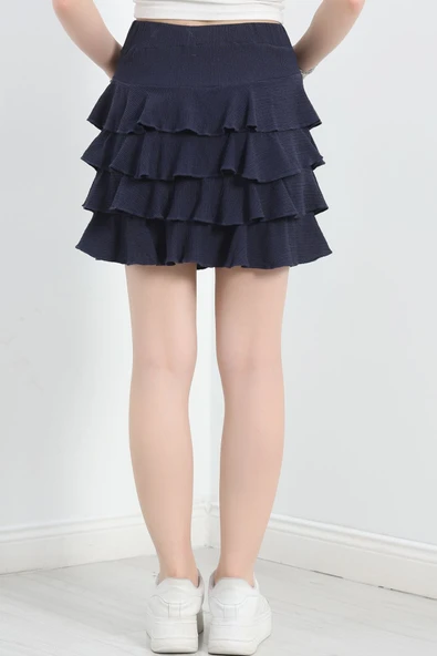 Kat Kat Bürümcük Mini Etek Lacivert - Resim 7