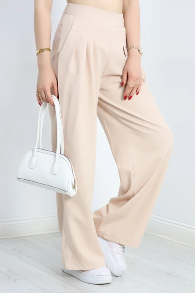 Pileli Pantolon Bej - Resim 3