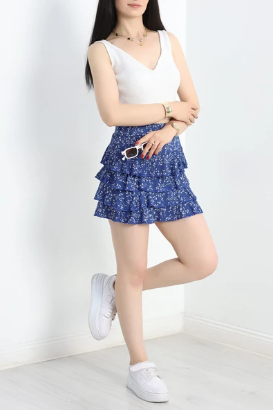 Desenli Kat Kat Mini Etek Saks2 - Resim 4