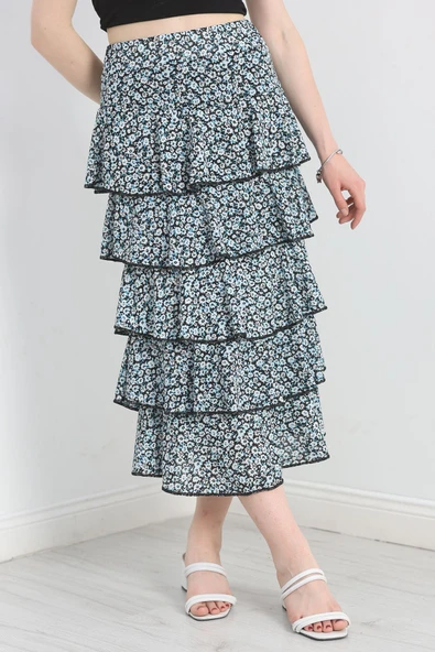 Kat Kat Uzun Etek Buzmavi - Resim 5