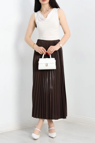 Pileli Etek Kahve - 4