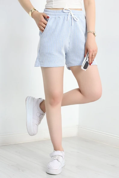 Su Yolu Şort Mavi - Resim 5