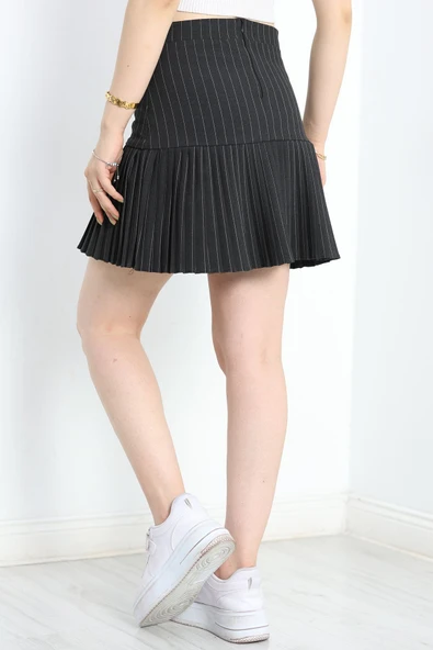 Pileli Mini Etek Fümebeyaz - 6