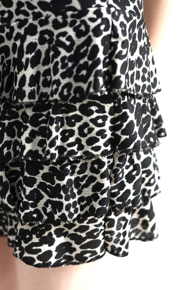 Desenli Kat Kat Mini Etek Siyahtaş - Resim 7