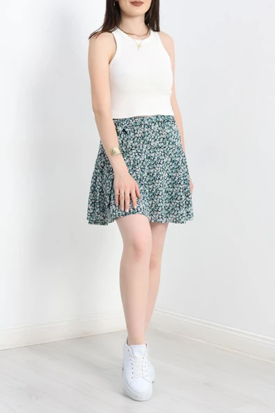 Kuşaklı Şort Etek Mintsiyah ürün görseli