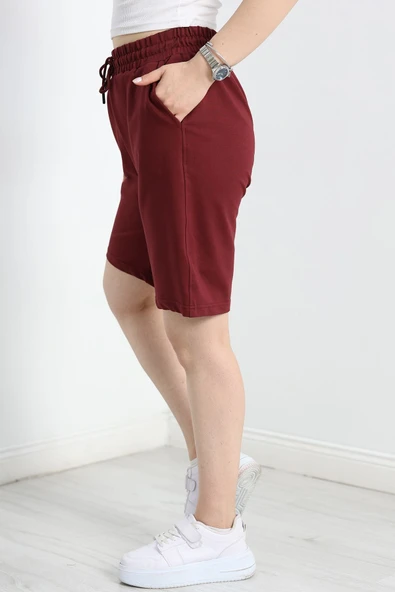 Kompakt 2 İplik Uzun Şort Bordo ürün görseli
