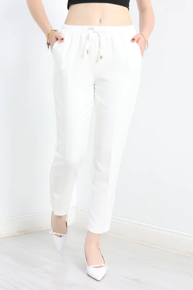 Dabıl Bağcıklı Pantolon Ekru ürün görseli 1