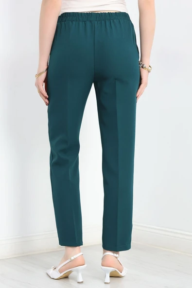 Dabıl Bağcıklı Pantolon Zümrüt - Resim 6