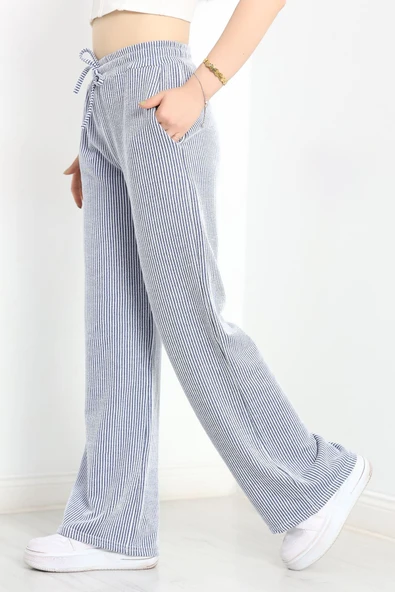Su Yolu Lastikli Pantolon Lacivert - Resim 4