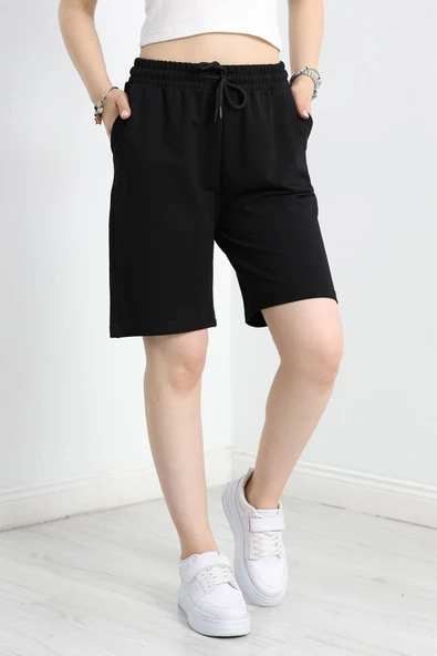 Kompakt 2 İplik Uzun Şort Siyah - Resim 2