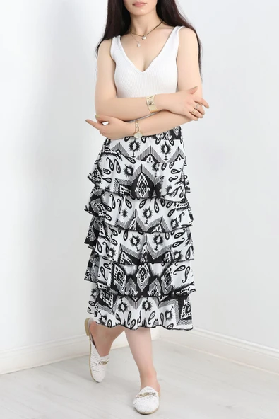 Kat Kat Uzun Etek Siyahbeyaz1 - Resim 2