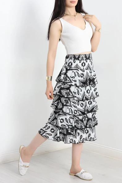 Kat Kat Uzun Etek Siyahbeyaz1 ürün görseli