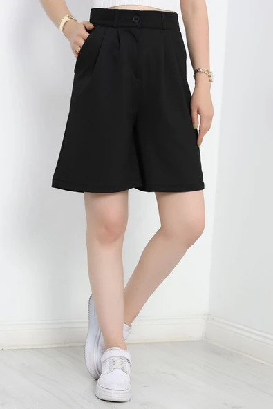 Zra Krep Şort Siyah ürün görseli